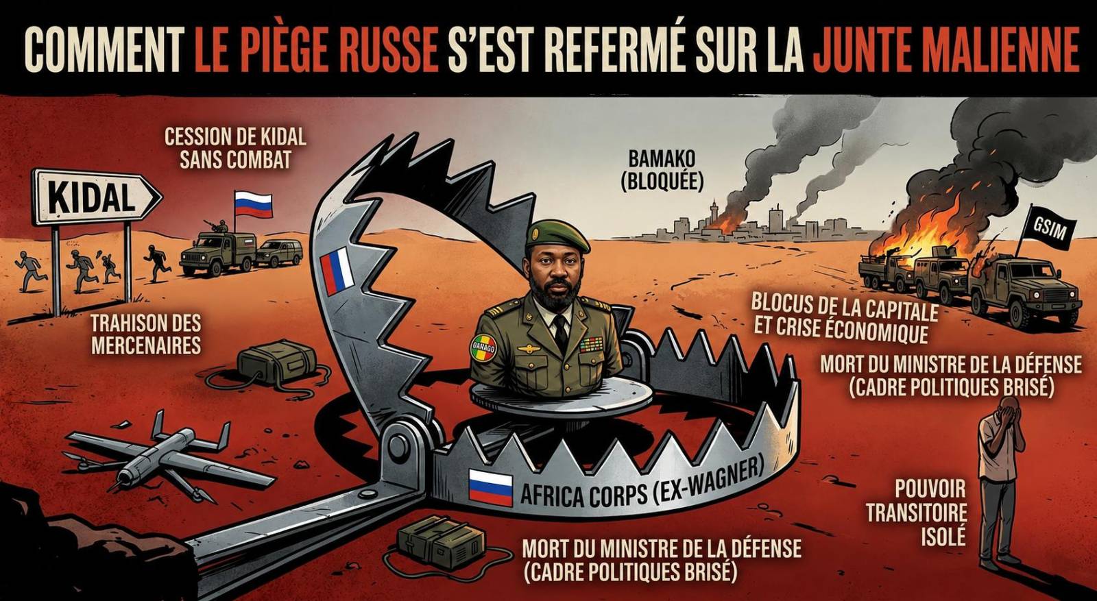 La chute accélérée de la junte malienne face aux échecs russes