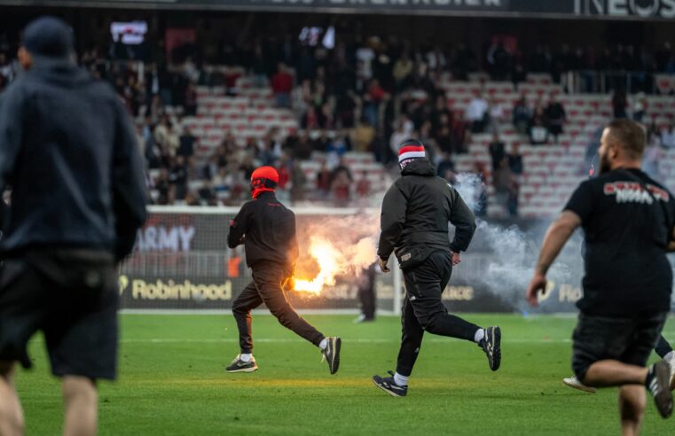 Ligue 1 : nice sanctionné à huis clos pour les barrages face à saint-etienne