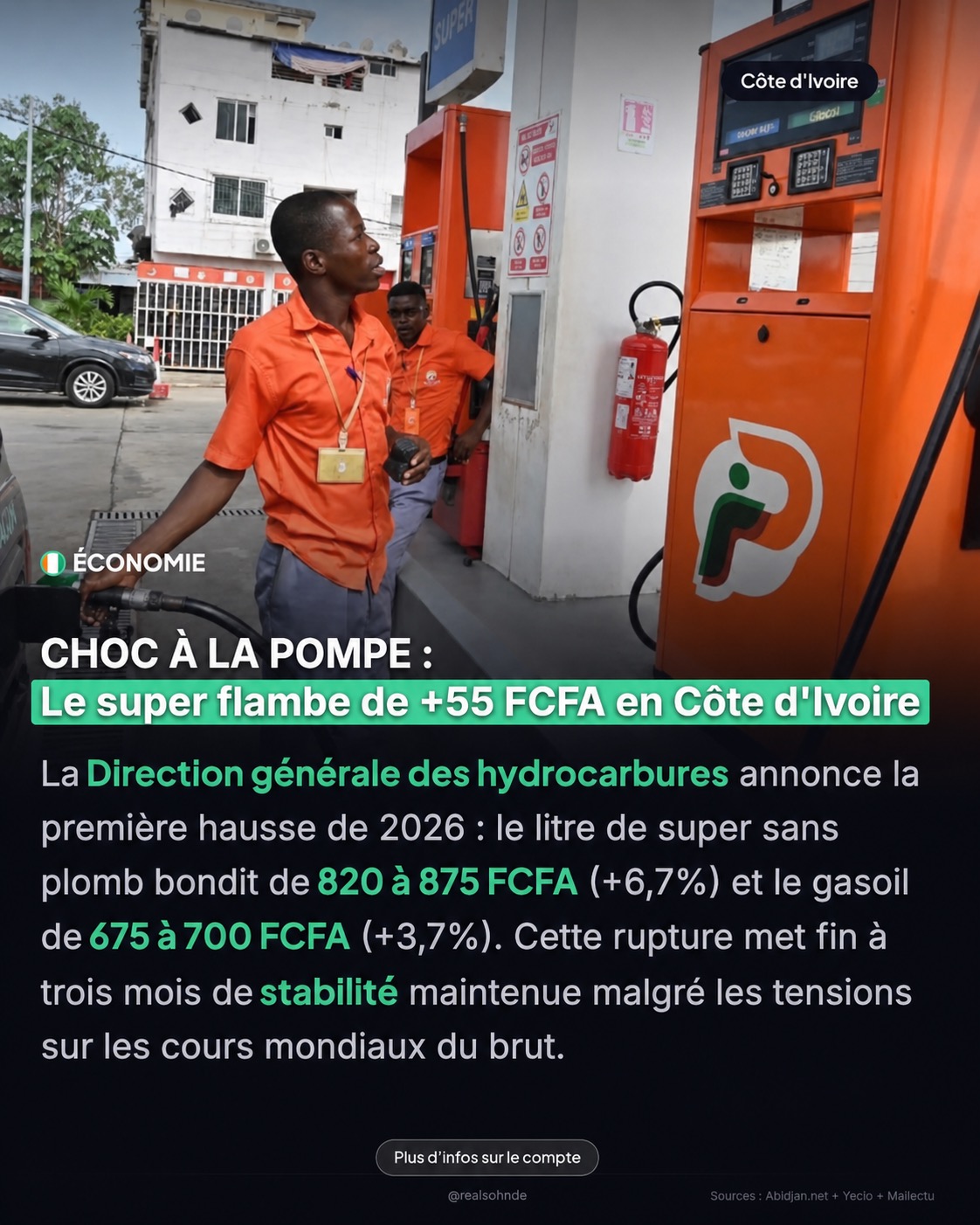 L&rsquo;essence en Côte d&rsquo;Ivoire devient plus onéreuse qu&rsquo;au Bénin