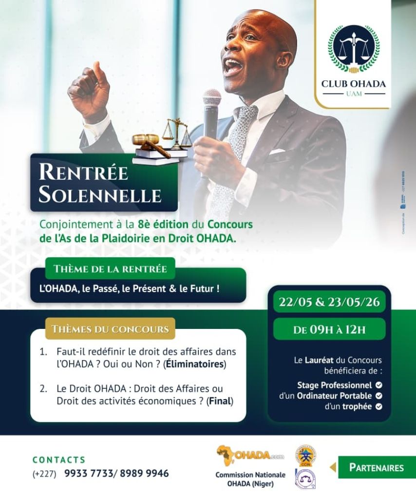 Événement juridique majeur à Niamey : rentrée solennelle et concours de plaidoirie OHADA
