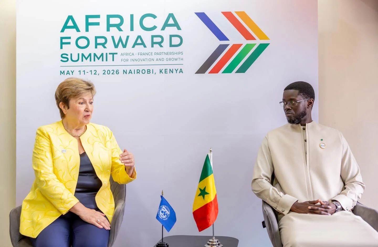 Rencontre entre Kristalina Georgieva et Bassirou Diomaye Faye lors du sommet Africa Forward