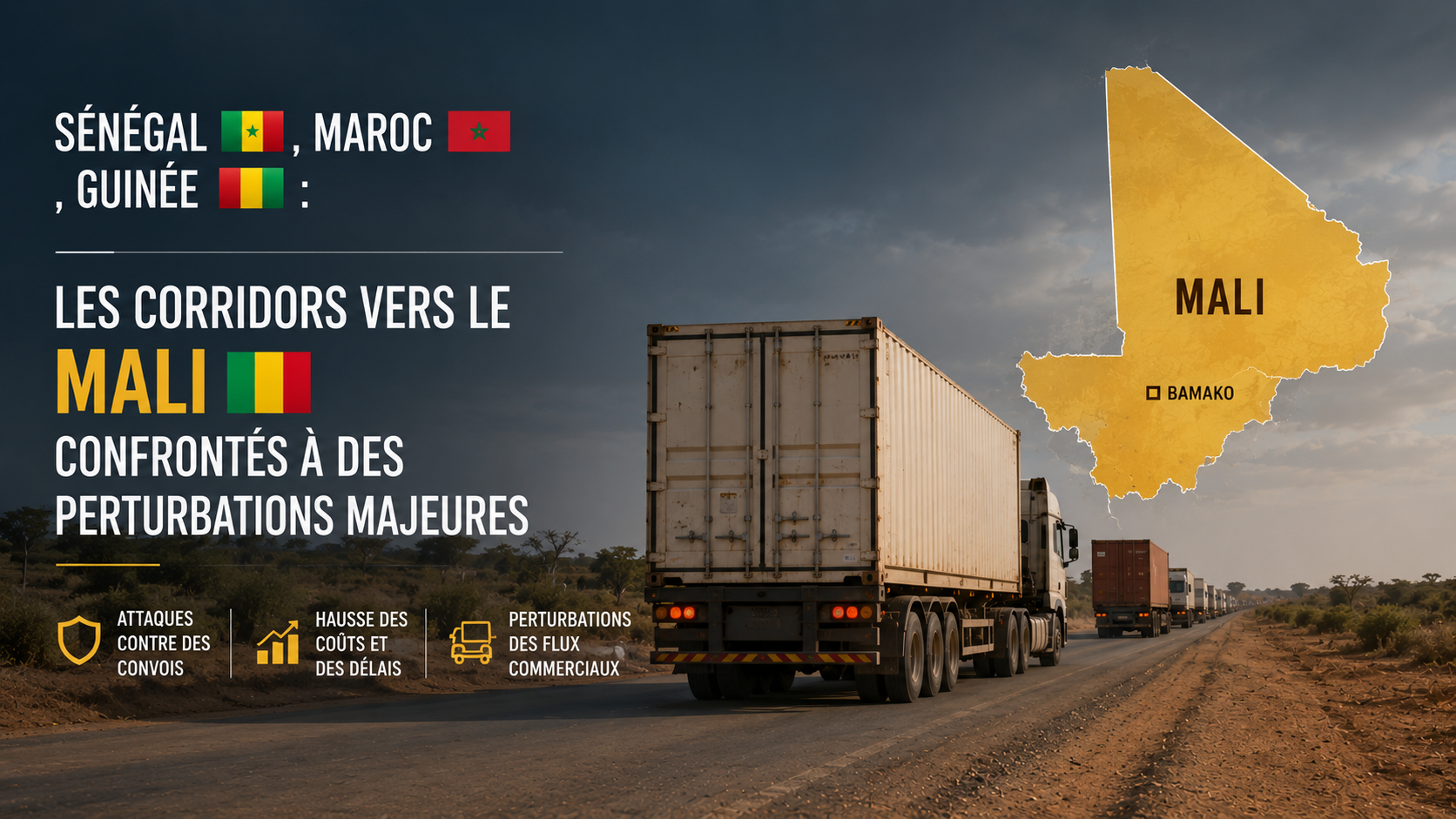 Mali : les corridors d&rsquo;approvisionnement sous pression entre insécurité et logistique