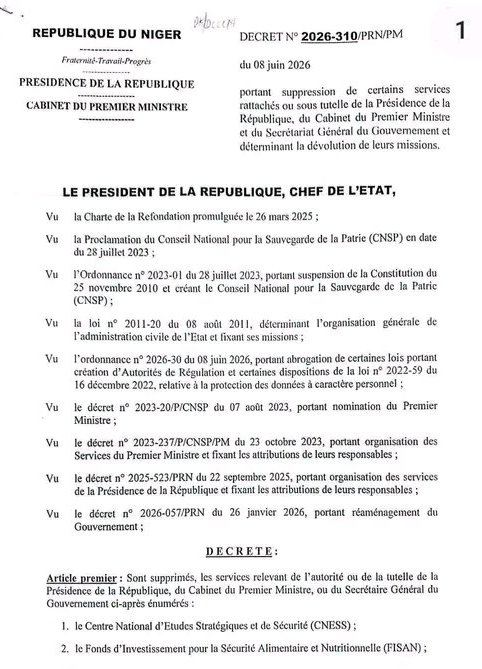 Niger : l&rsquo;exécutif réorganise ses structures pour une gestion budgétaire rigoureuse
