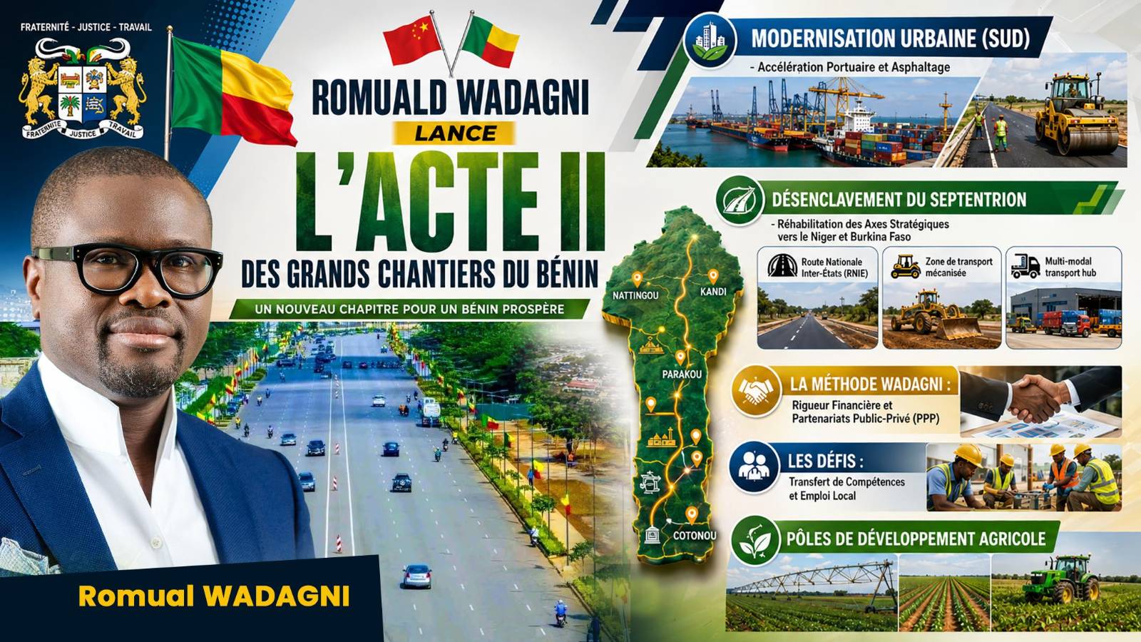 Bénin-Chine : Romuald Wadagni relance les infrastructures clés du nord au sud