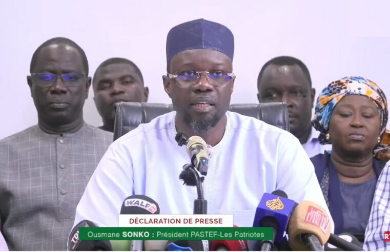 Sonko annonce la position du mouvement pastef dans un communiqué officiel