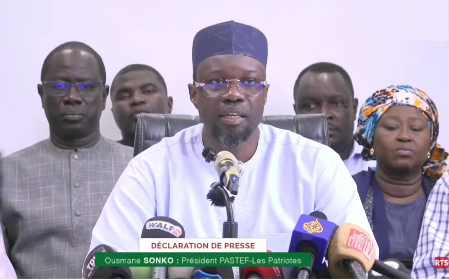 Sonko annonce la position du mouvement pastef dans un communiqué officiel
