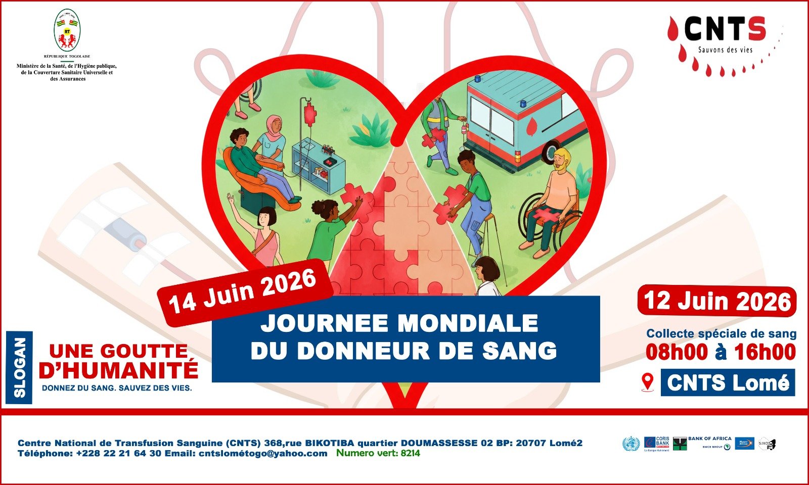 Lomé organise une collecte de sang pour la journée mondiale du donneur