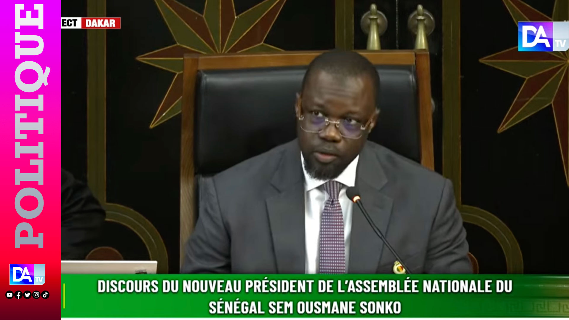 L’assemblée nationale du Sénégal face à la crise politique autour d’ousmane sonko