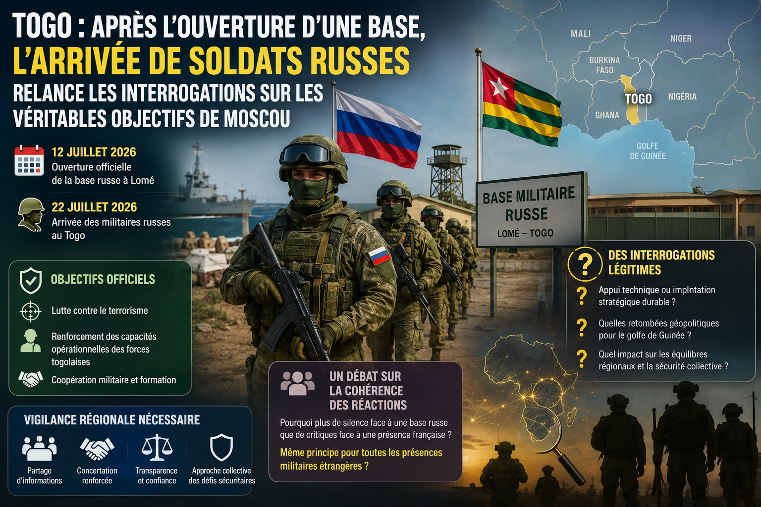 Togo : l&rsquo;arrivée de soldats russes interroge sur les ambitions de Moscou en afrique de l&rsquo;ouest