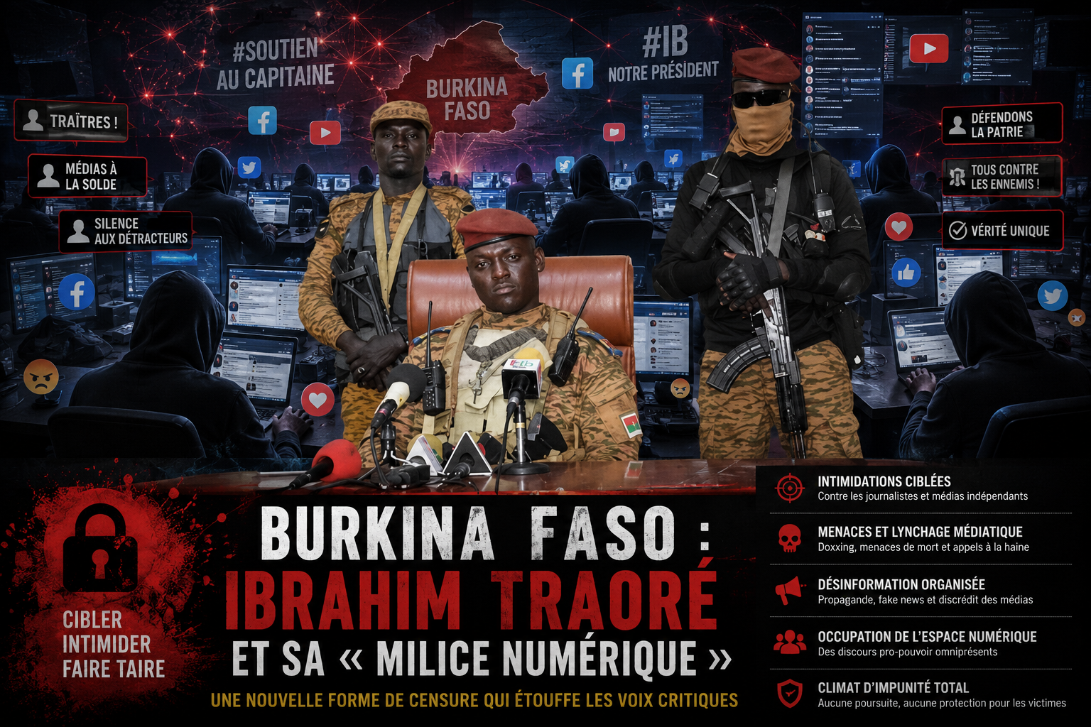 Burkina Faso : la milice numérique du capitaine Traoré étouffe l&rsquo;information