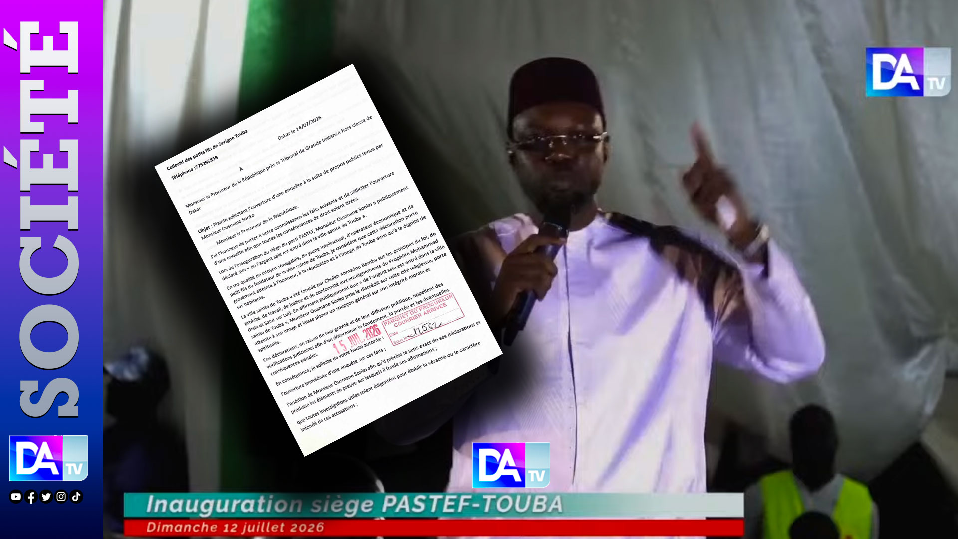 Plaintes contre Ousmane Sonko pour propos sur Touba : enquête ouverte au Sénégal