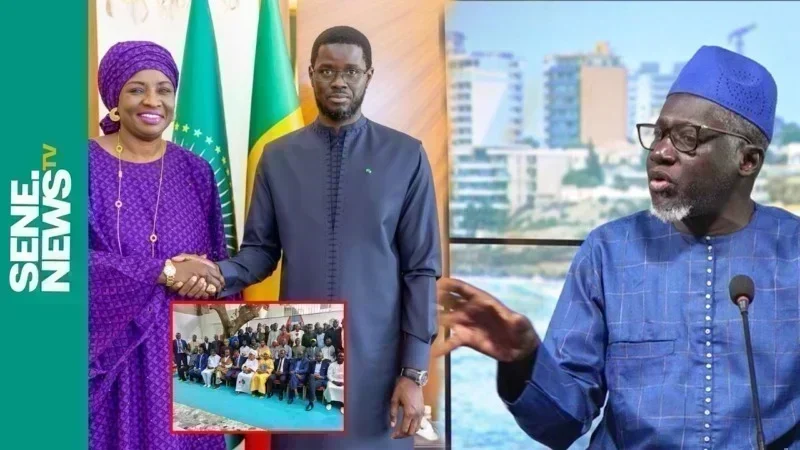 Portait de l'imam Kanté et Diomaye Faye lors de l'annonce d'un nouveau parti politique