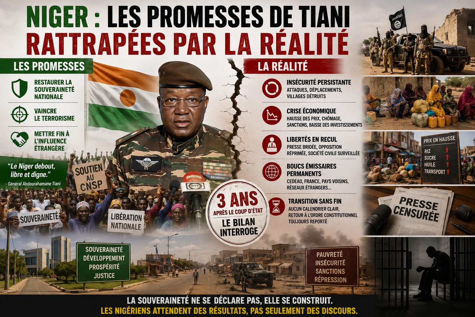 Tiani au Niger : entre promesses de souveraineté et réalités tangibles