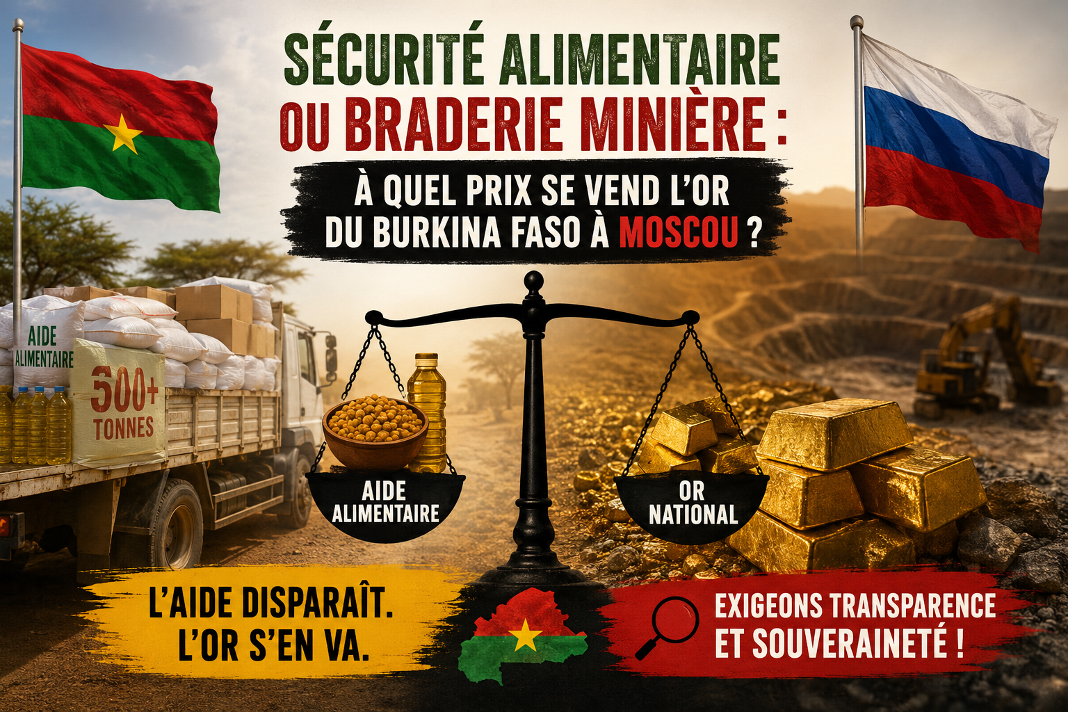 L’or du Burkina Faso face aux échanges avec Moscou : une équation économique à décrypter