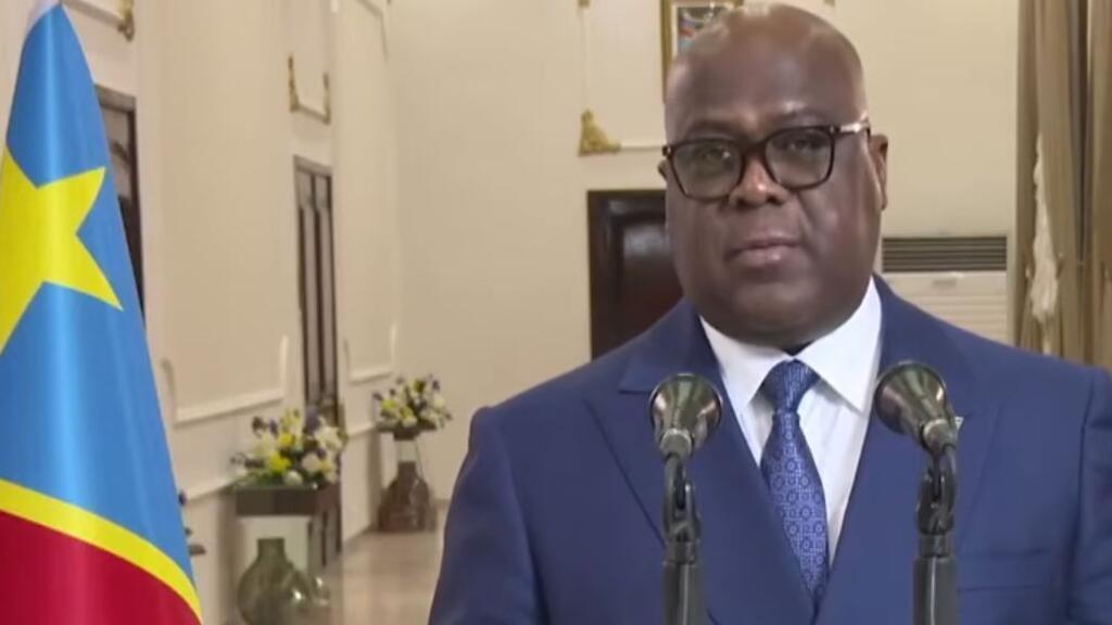 Félix Tshisekedi, président de la République démocratique du Congo, lors d'un discours sur le dialogue national.