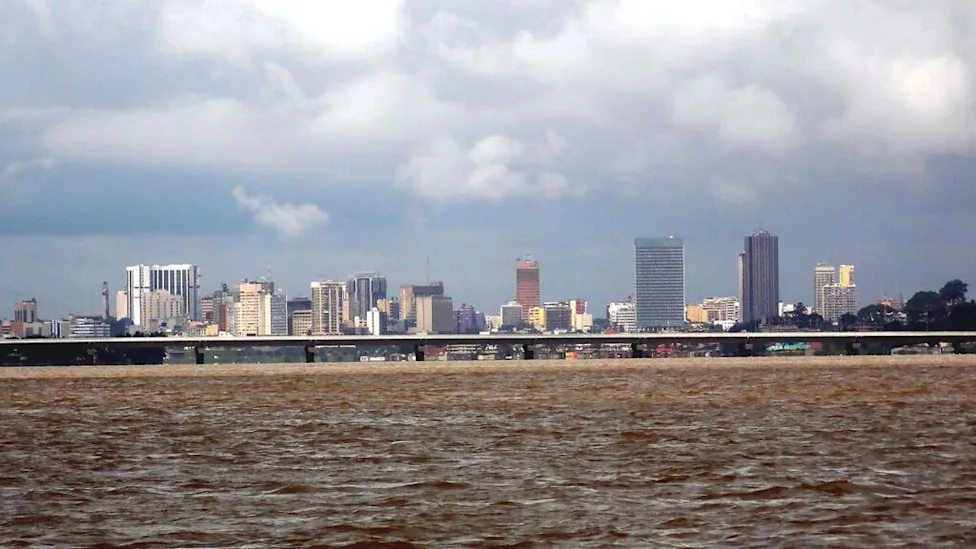 Vue aérienne d’un projet d’aménagement à Abidjan, Côte d'Ivoire